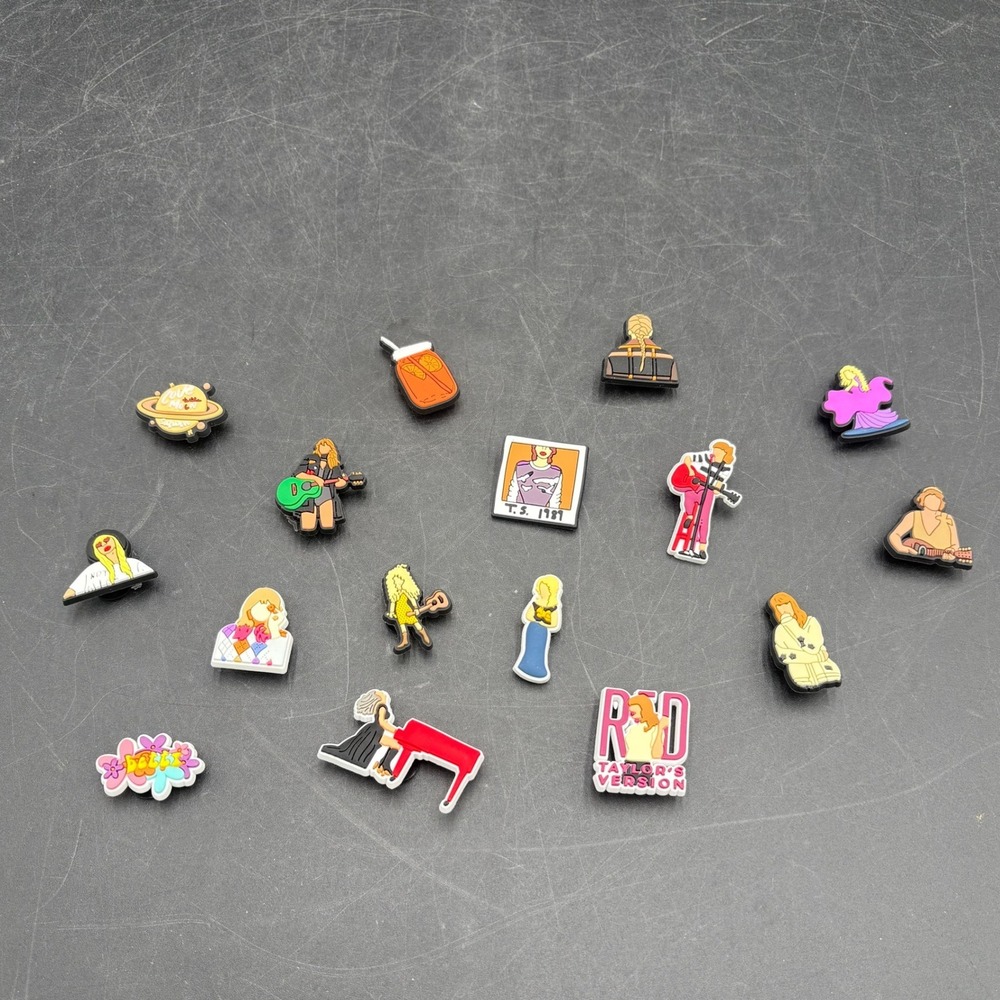 Taylor Swift Eras Inspired Shoe Charms Set 14pc Swiftie Clog Decorations PVC